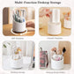 Makeup Brush Holder Organizer With Lid 360° Rotating Dustproof Printed Hard Box For Neat And Stylish Storage