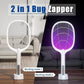 Mosquito Killer Swatter 2 In 1 Rechargeable Electric Racket And Lamp