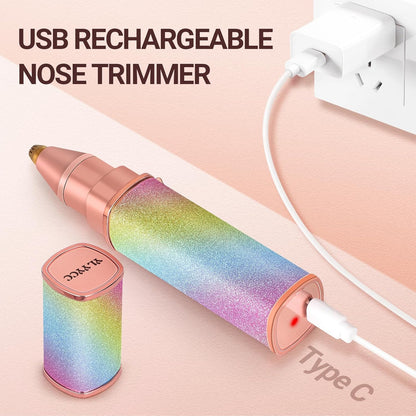 2 in 1 Rechargeable Eyebrow Trimmer & Facial Hair Remover – Painless, Flawless Shaver for Women